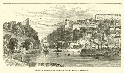 Clifton Suspension Bridge, from Ashton Meadow by English School