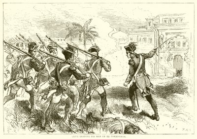 Clive Leading His Men Up to Conjeveram (1751) by English School
