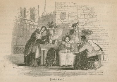 Coffee stall in a London street by English School