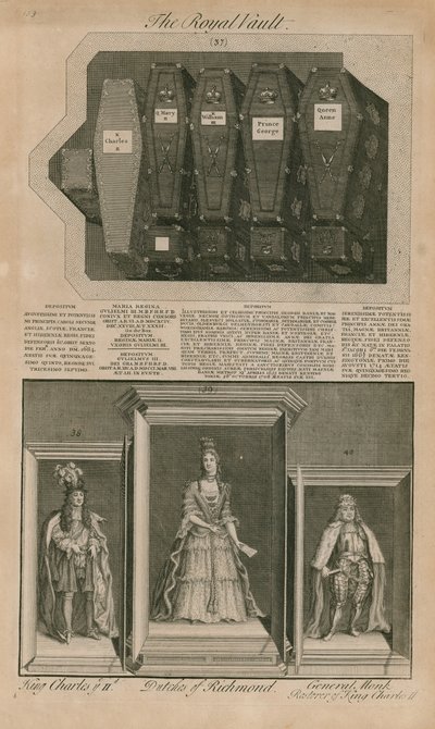 Coffins in the Royal Vault by English School