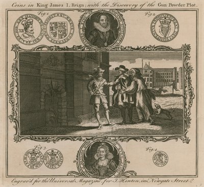 Coins in King James I Reign, with the Discovery of the Gunpowder Plot by English School
