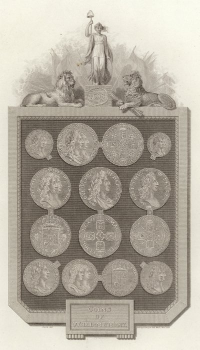 Coins of William and Mary by English School