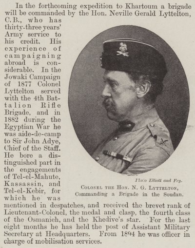 Colonel the Honourable N G Lyttelton, commanding a Brigade in the Soudan by English School