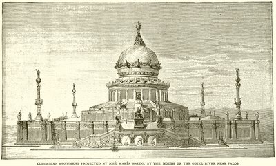 Columbian Monument Projected by Jose Marin Baldo, at the Mouth of the Odiel River Near Palos by English School