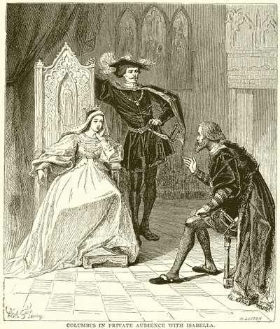 Columbus in Private Audience with Isabella by English School