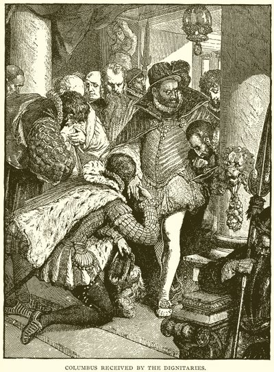 Columbus Received by the Dignitaries by English School