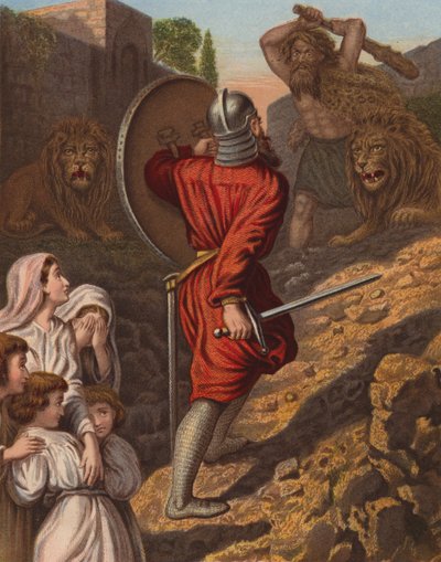 Combat between Great-Heart and Giant Grim by English School