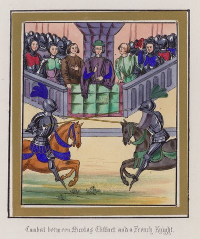Combat Between Nicholas Clifford and a French Knight by English School