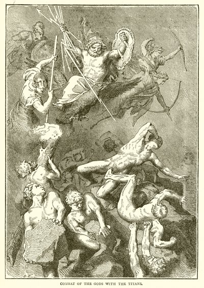 Combat of the Gods with the Titans by English School