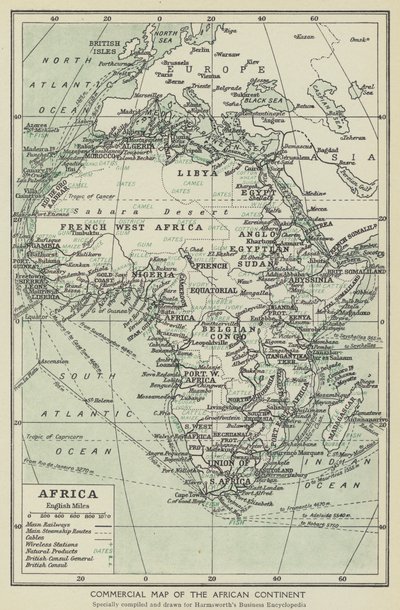 Commercial Map of the African Continent by English School