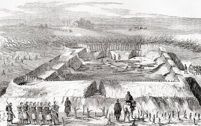 Confederate fortifications to the north of Manassas Junction, from Ward and Lock