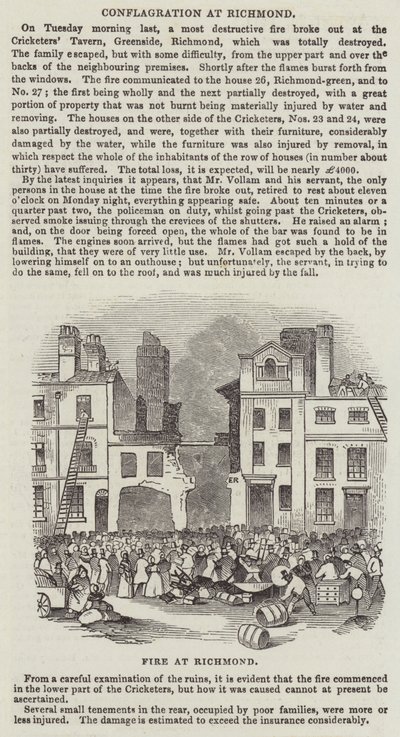 Conflagration at Richmond by English School