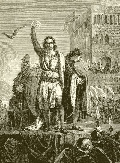 Conradin on the Scaffold at Naples by English School