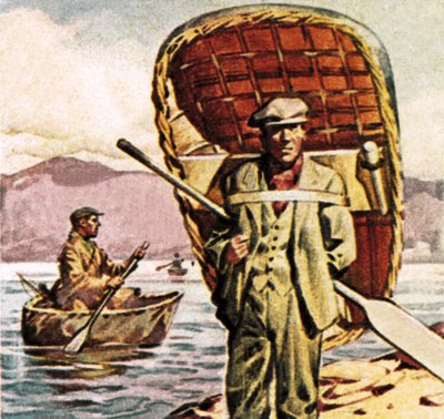 Coracles in Wales by English School