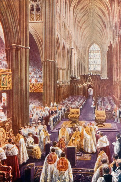 Coronation Ceremony at Westminster Abbey by English School