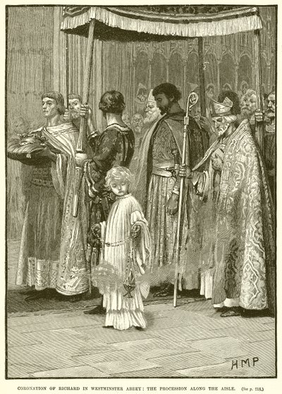Coronation of Richard in Westminster Abbey: The Procession Along the Aisle by English School