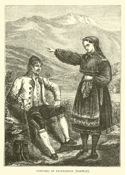 Costumes of Telemarken, Norway by English School