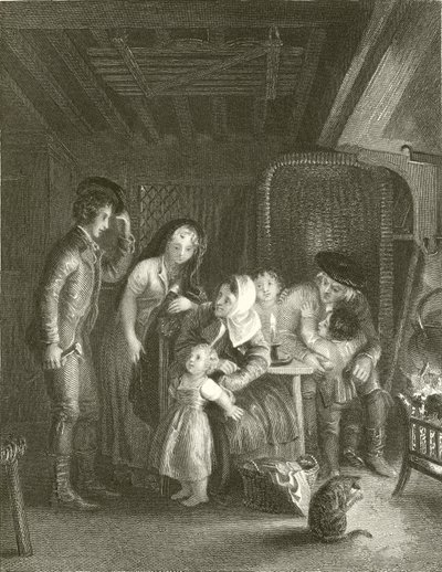 Cottage Courtship by English School