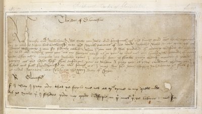 Richard’s first surviving letter to Sir John Say by English School