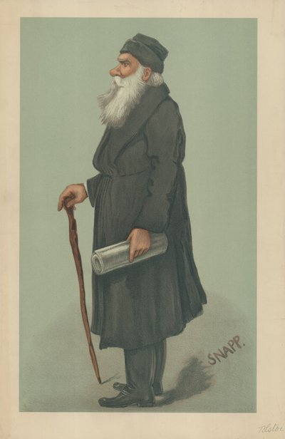 Count Lyof Nikolaivitch Tolstoi, 24 October 1901, Vanity Fair Cartoon by English School