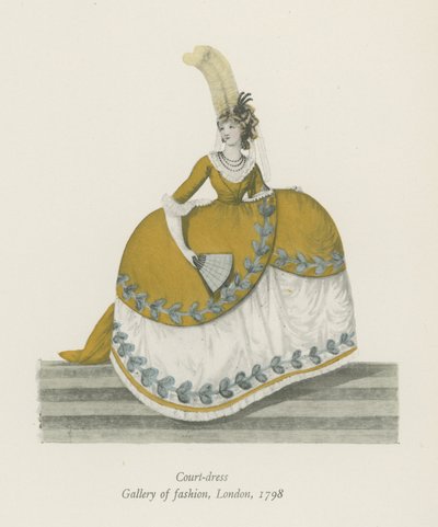 Court-Dress. Gallery of Fashion, London, 1798 by English School