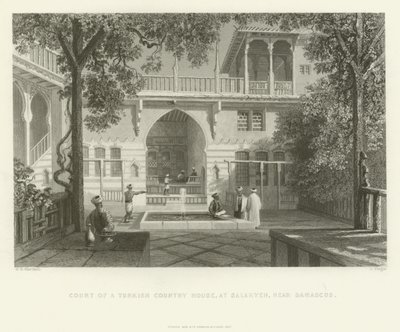 Court of a Turkish Country House, Salahyeh, near Damascus by English School