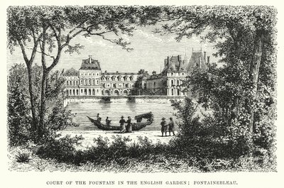 Court of the Fountain in the English Garden, Fontainebleau by English School