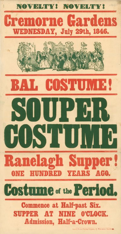 Cremorne Gardens, 29 July 1846, Bal Costume by English School