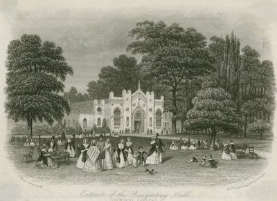 Cremorne Gardens, London: Exterior of the Banqueting Hall by English School
