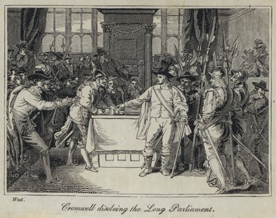 Cromwell Dissolving the Long Parliament by English School