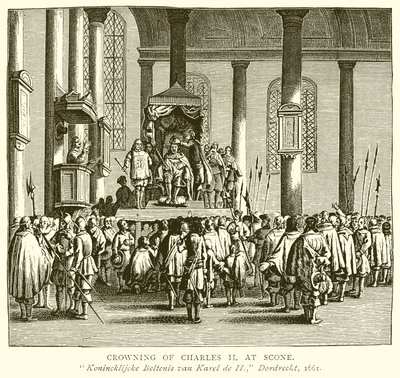 Crowning of Charles II at Scone by English School