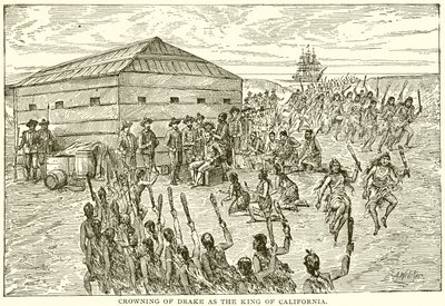 Crowning of Drake as the King of California by English School