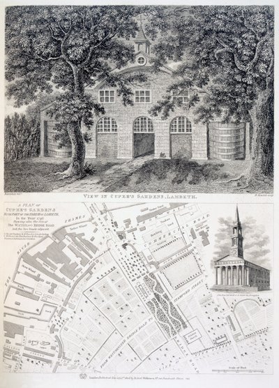 Cupers Gardens, Lambeth, Engraved by Bartholemew Howlett, 1746 by English School