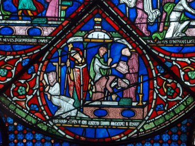 Cure of the Daughters of Godbald of Boxley, early 13th century by English School
