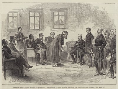 Cyprus, Sir Garnet Wolseley holding a Reception in the Konak, Nicosia, at the Turkish Festival of Bairam by English School