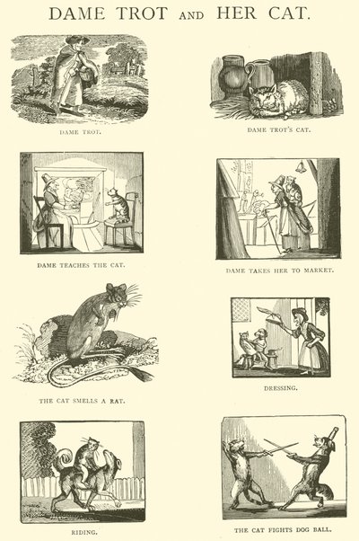 Dame Trot And Her Cat by English School