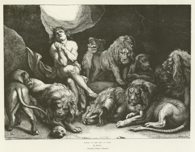 Daniel in the Den of Lions by English School
