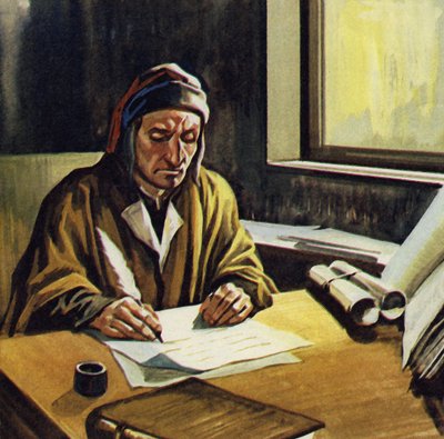 Dante spent most of his time writing The Divine Comedy by English School