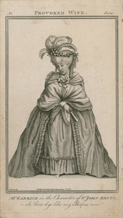 David Garrick in the character of Sir John Brute by English School