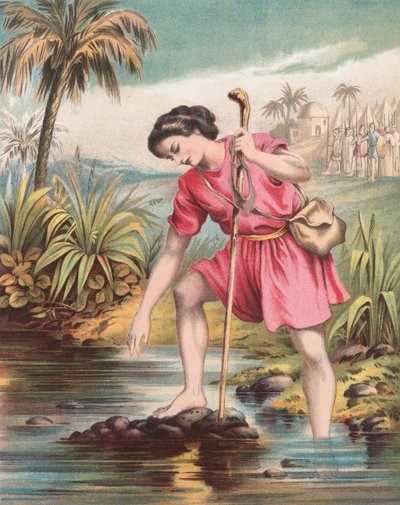David Selecting the Stones by English School