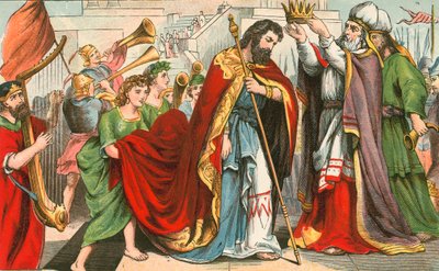 David Being Crowned King in Hebron by English School