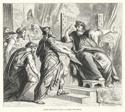 David Instructing Joab to Number the People (engraving) by English School