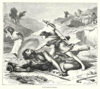 David Slaying Goliath by English School