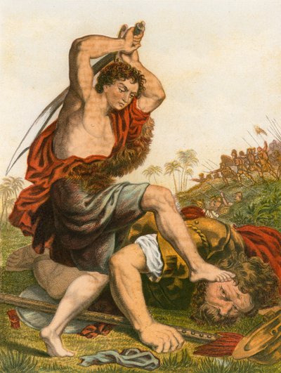 David slaying Goliath by English School