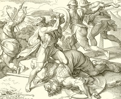 David Slays Goliath of Gath by English School