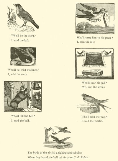 Death and Burial of Cock Robin by English School