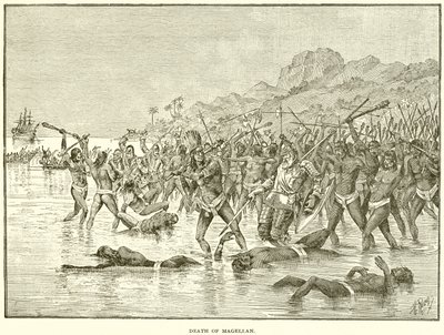 Death of Magellan by English School