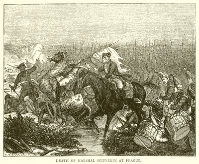 Death of Marshal Schwerin at Prague by English School