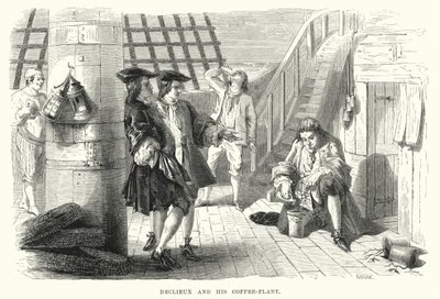 Declieux and His Coffee-Plant by English School