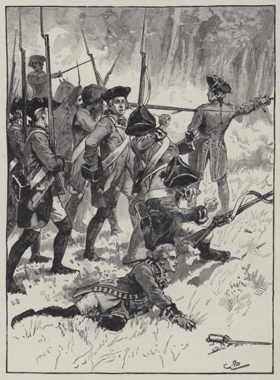Defeat of General Braddock in the Indian ambush by English School